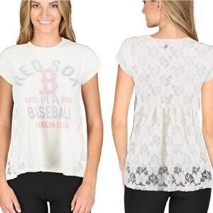 Touch by Alyssa Milano Red Sox Lace T Shirt Sz S